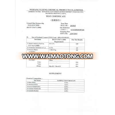 GRANULATED BLAST FURNACE SLAG POWDER IN CEMENT/GGBS/GGBFS