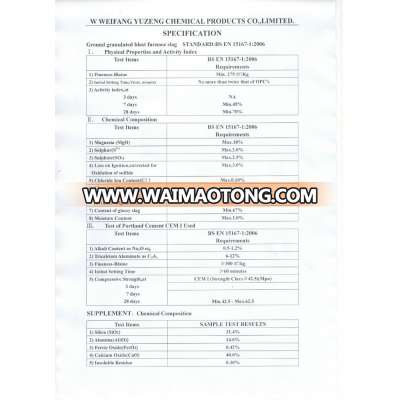 GRANULATED BLAST FURNACE SLAG POWDER IN CEMENT/GGBS/GGBFS